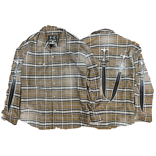 Arab Sword Flannel Shirt - Brown