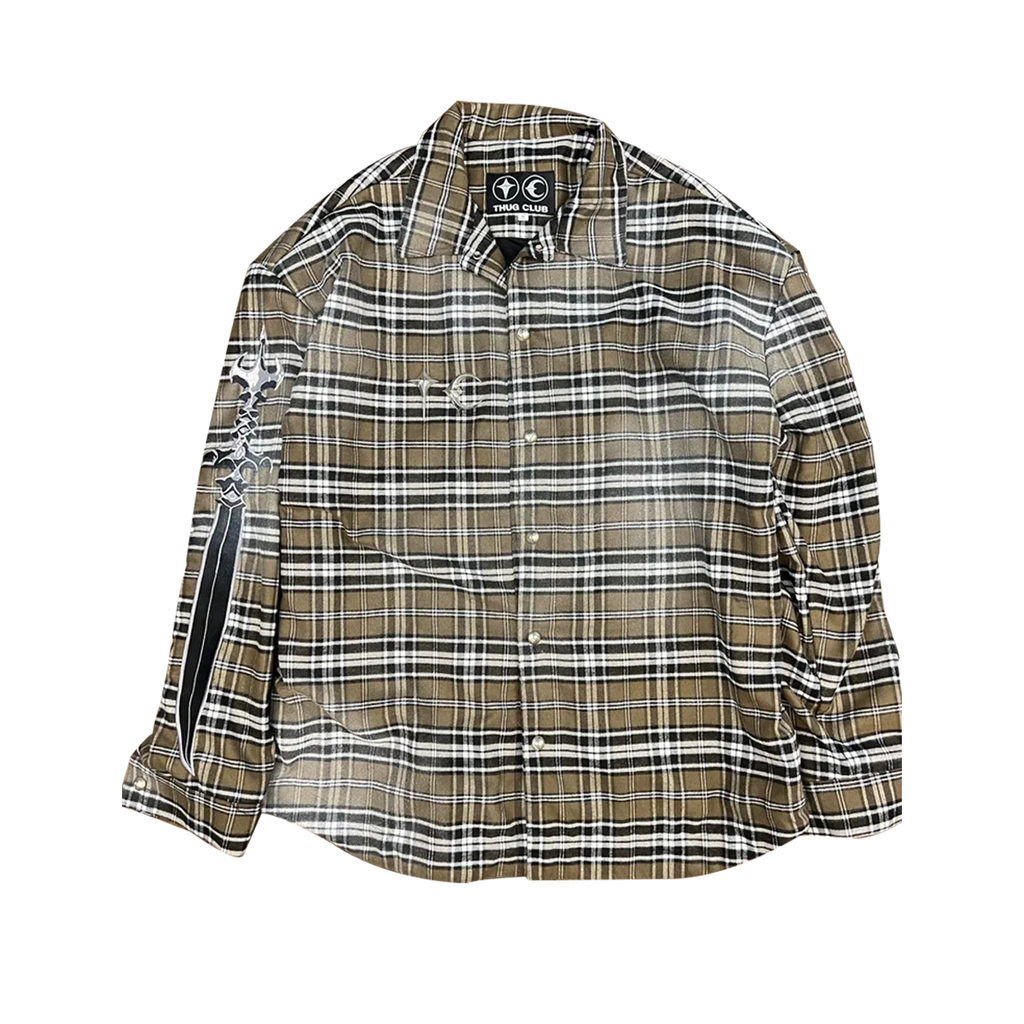 Arab Sword Flannel Shirt - Brown
