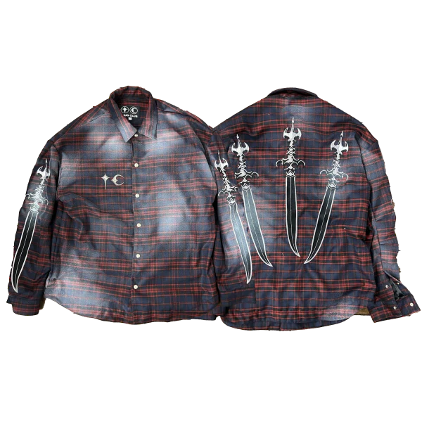 Arab Sword Flannel Shirt - Red