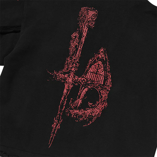 Dragon Stud Zip-up hoodie - Black