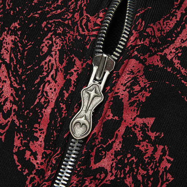 Dragon Stud Zip-up hoodie - Black