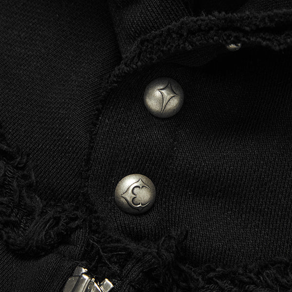 Dragon Stud Zip-up hoodie - Black