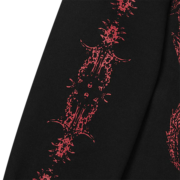 Dragon Stud Zip-up hoodie - Black