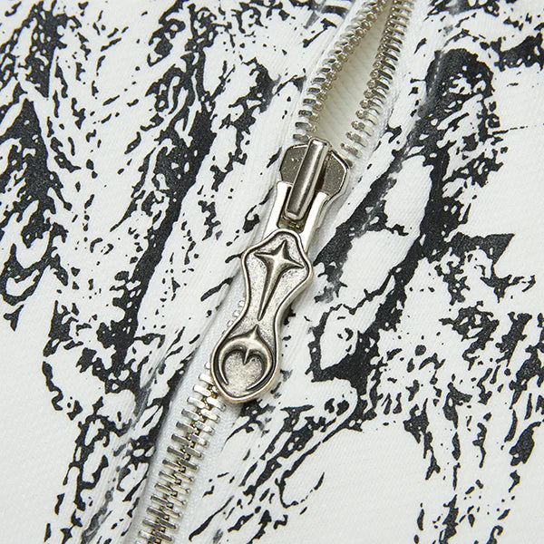 Dragon Stud Zip-up hoodie - White