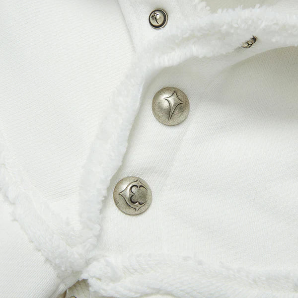 Dragon Stud Zip-up hoodie - White