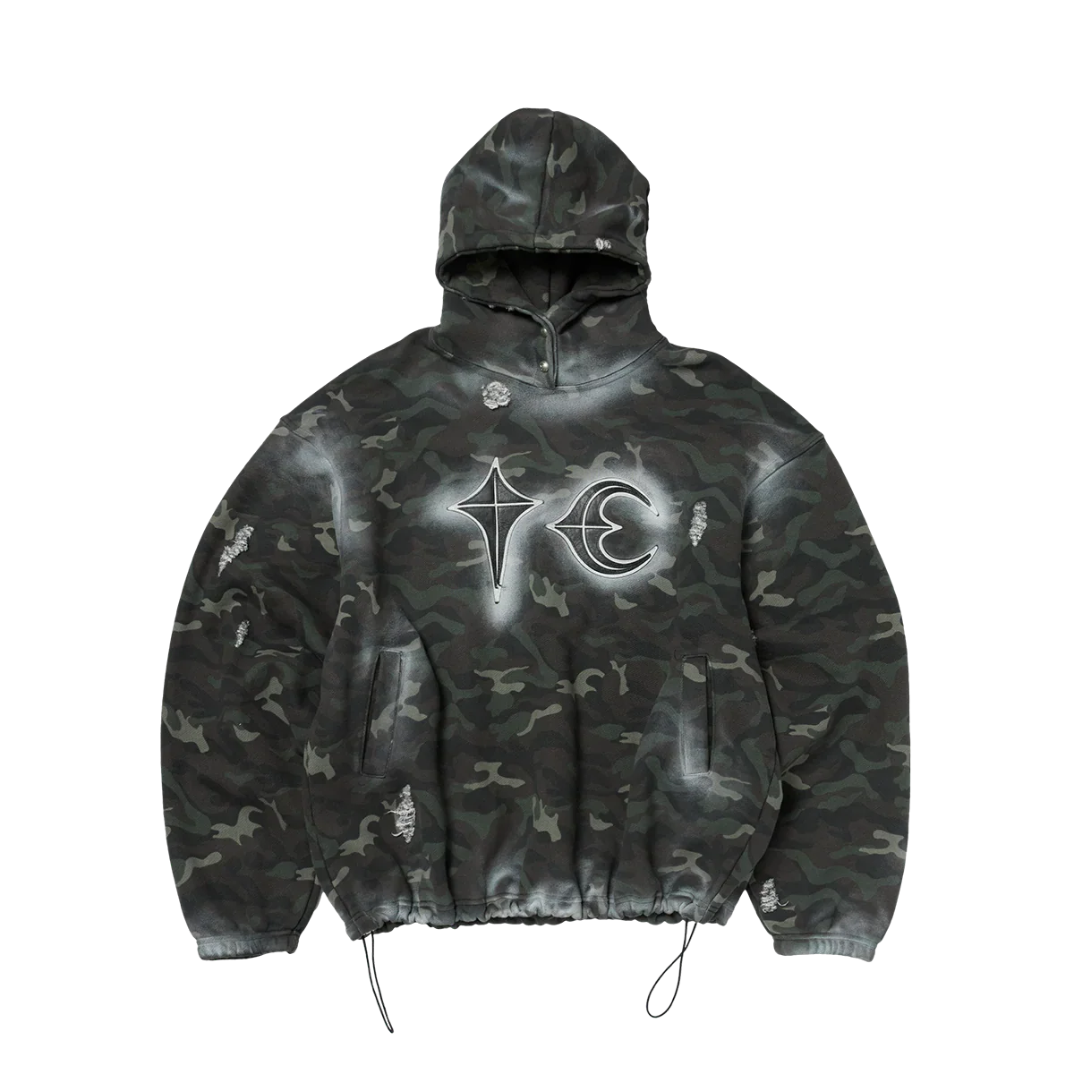 Sprayed Camoflage Rock Hoodie