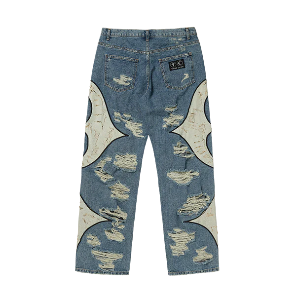 TC Leather Washing Denim Pants War Ver - Blue