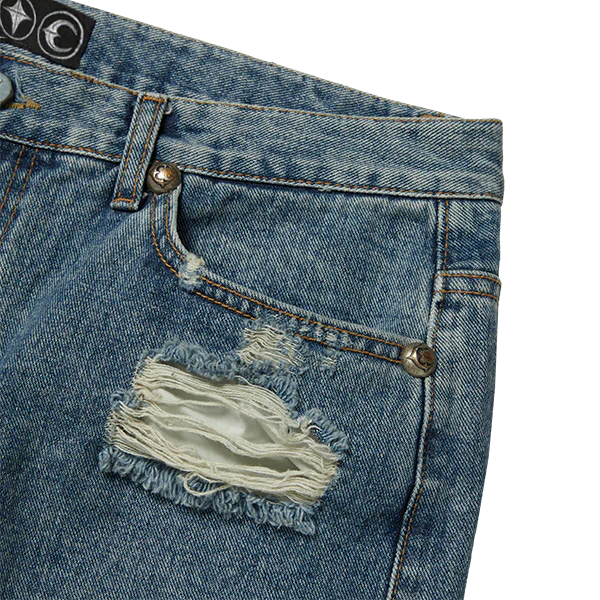 TC Leather Washing Denim Pants War Ver - Blue
