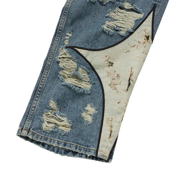 TC Leather Washing Denim Pants War Ver - Blue