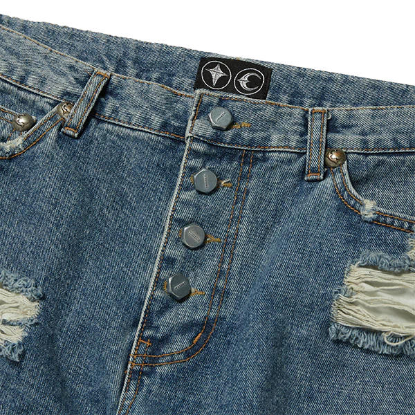TC Leather Washing Denim Pants War Ver - Blue